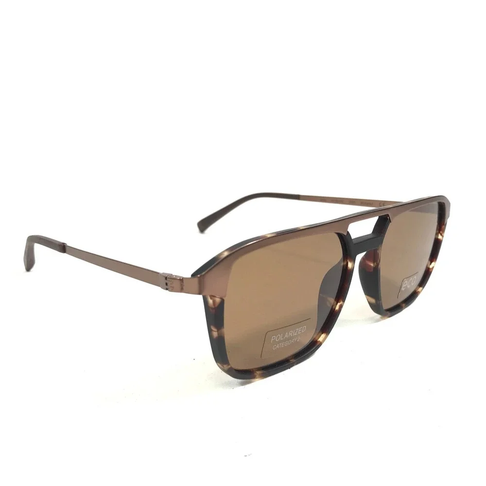 Eco Sunglasses Atlas DTRT Brown Tortoise Square Frames with Brown Lenses